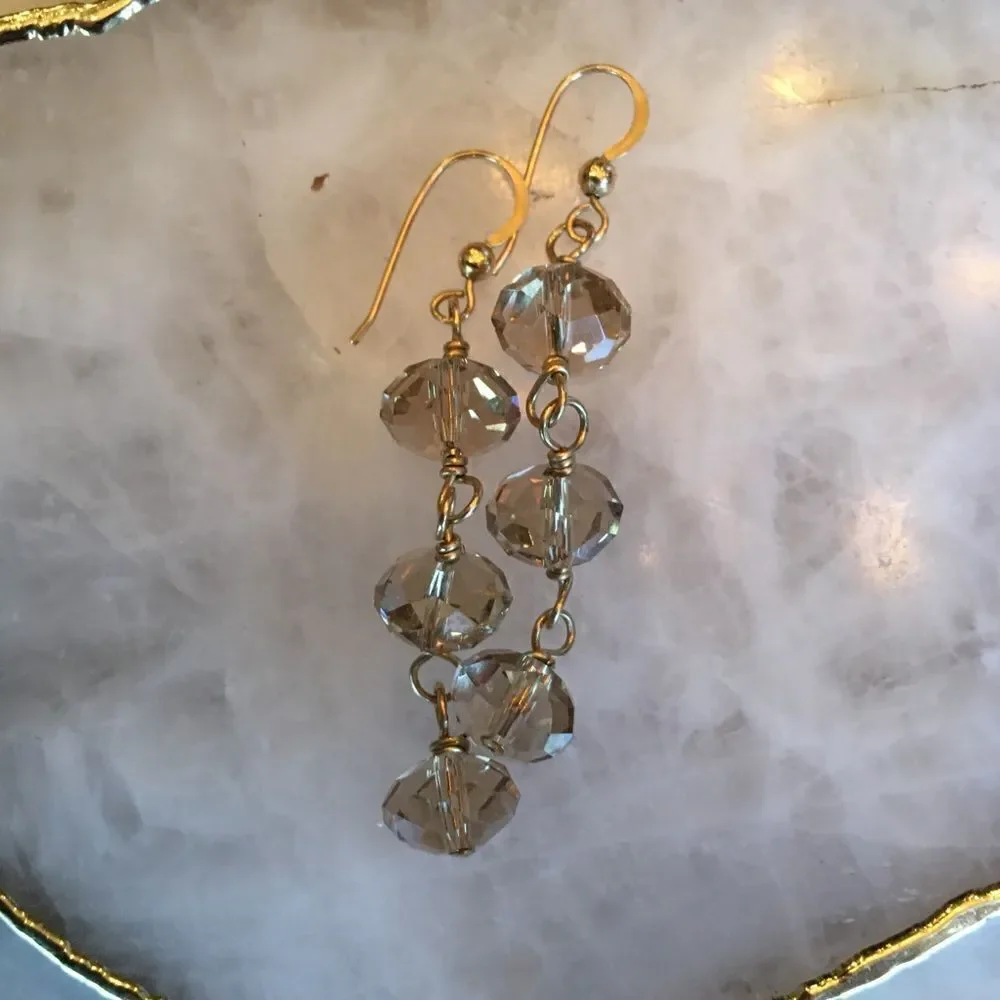 THREE DROP Opaque Faceted Earrings!